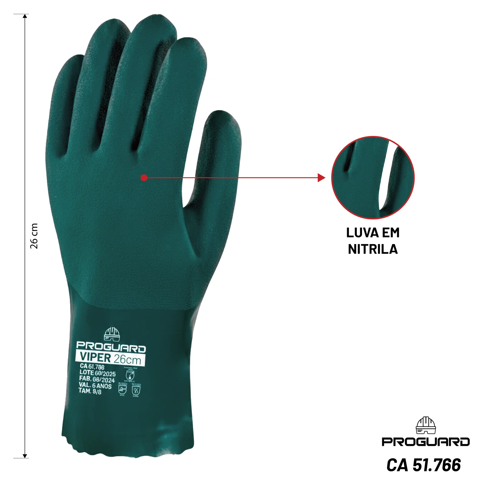 PROGUARD - Luva PVC VIPER - Vista Lateral